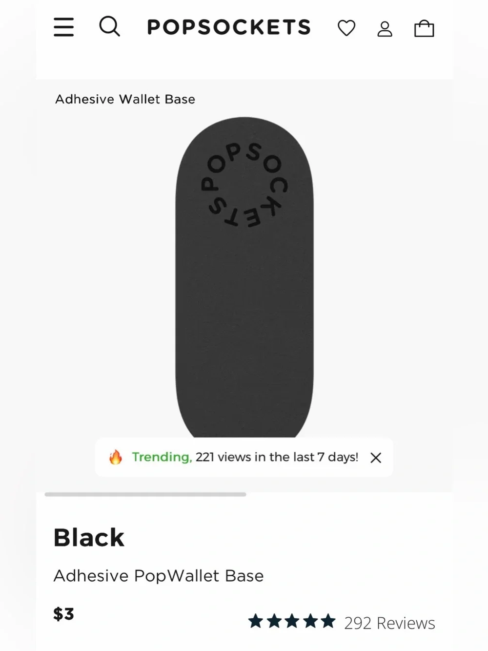 PopSocket slim black